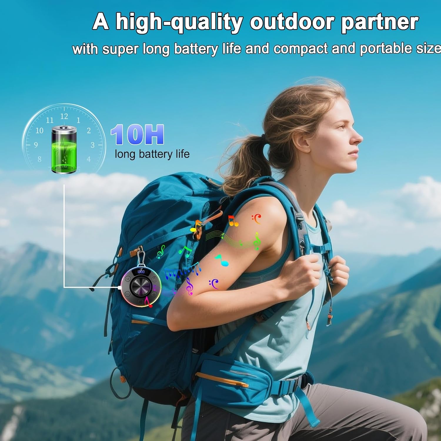 Bluetooth Shower Speaker, Portable Bluetooth 5.4 Speaker with 360°HD Stereo Sound and Robust Bass, IPX7 Waterproof Speakers, LED Light, Built in Mic for Home, Party, Outdoor Beach, Gift