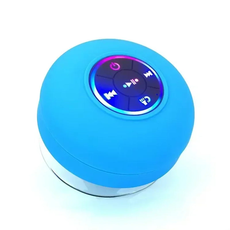 Suction Cup Wireless Bluetooth Speaker Waterproof Shower Speaker with LED Light USB Charging for Bathroom Travel Home