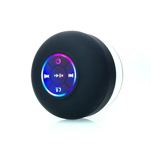 Suction Cup Wireless Bluetooth Speaker Waterproof Shower Speaker with LED Light USB Charging for Bathroom Travel Home