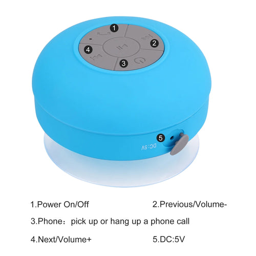 , Shower Speaker, IPX6 Waterproof Bluetooth Speaker, Loud HD Sound, Portable Wireless Speaker with Suction Cup & Sturdy Hook, Built-In Mic, for Shower, Pool, Beach, Black